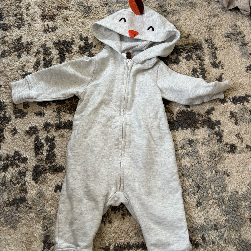 Gray Turkey Hooded Kids One Piece